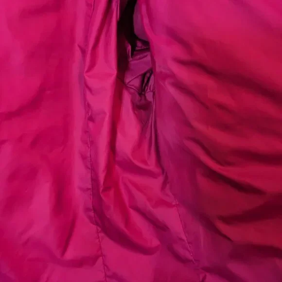 Eddie Bauer Down Long Tunic Length Puffer Parka Coat Black Fushcia Girls L 14-16 - Picture 14 of 16